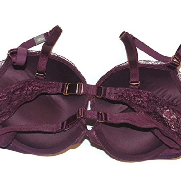 Victoria's Secret Women Push-Up Bra Burgundy Lace Double Strap Size 34DD - Picture 4 of 16